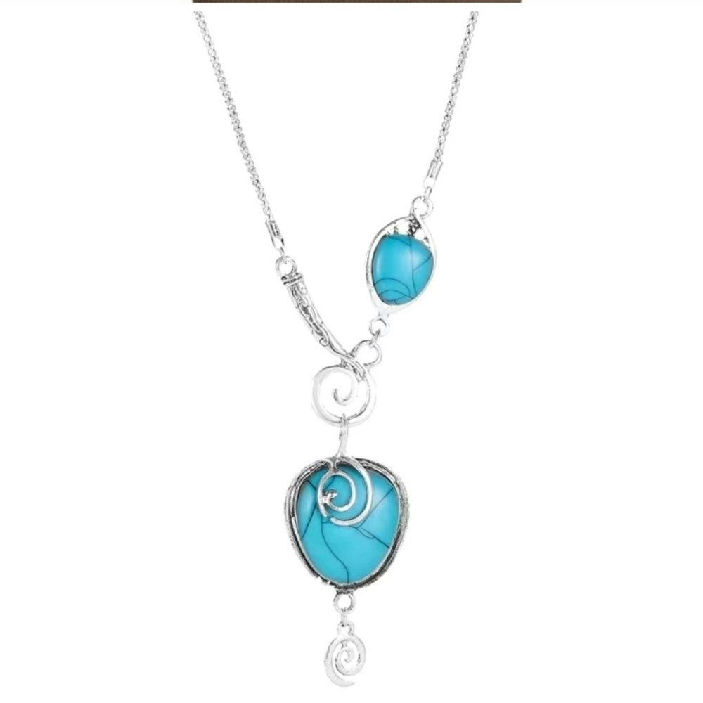 🧿 NEW TURQUOISE STONE NECKLACE - Picture 5 of 6
